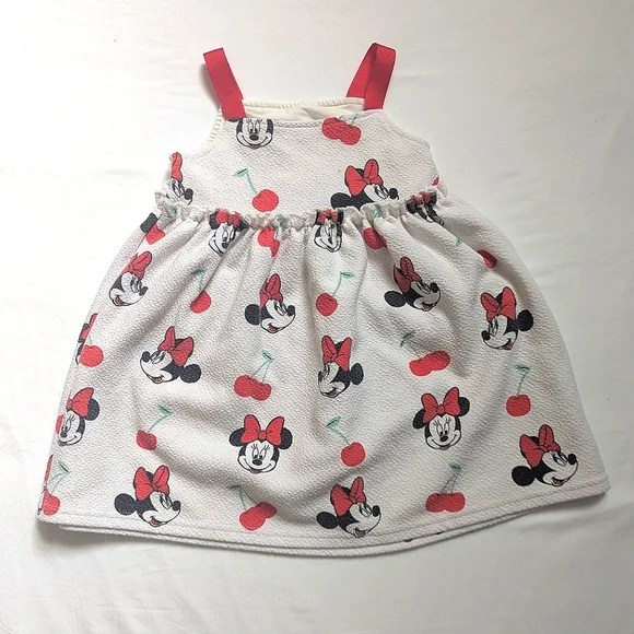 Minnie Mouse Walt Disney Junior Kids Dress 2T Sleeveless Summer Vacation White - Picture 1 of 7